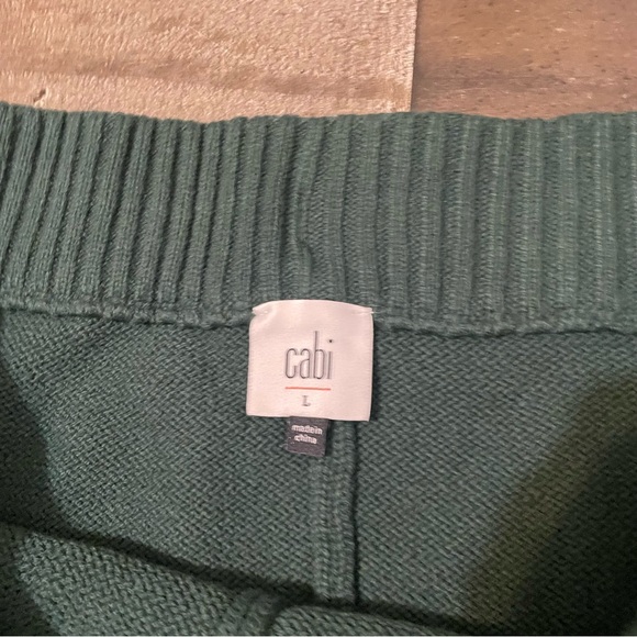 CAbi A Line Duo Knit Sweater Skirt MIDI sz L Dark Hunter Green - Picture 7 of 12
